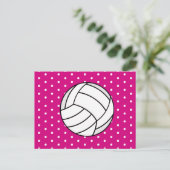 Meisje Volleybal Verjaardag Briefkaart Uitnodigen  (Staand voorkant)