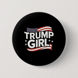 Meisje voor Donald Trump Schattig Trump Vlag Vrouw Ronde Button 5,7 Cm