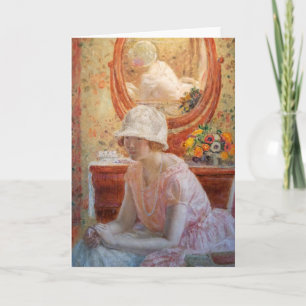 Meisje voor een spiegel   Frederick Carl Frieseke Kaart