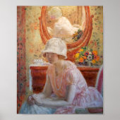 Meisje voor een spiegel | Frederick Carl Frieseke Poster (Voorkant)