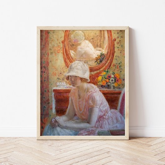 Meisje voor een spiegel | Frederick Carl Frieseke Poster
