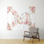 Meisje Vos Baby Shower Achtergrond Wandkleed (In Situ (horizontaal))