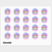 Meisje vrienden ronde sticker (Vel)