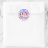 Meisje vrienden ronde sticker (Tas)