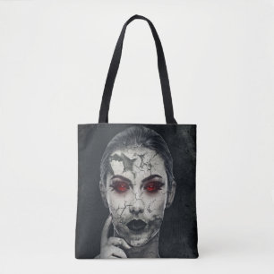 Meisje Vrouw Gezicht Hoofd Kunst Verf Tekening Haa Tote Bag