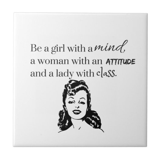 Meisje, vrouw, Lady quote Tegeltje (Voorkant)