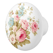 Meisje Vrouwelijk  Roze Rozen Keramische Knop (Rechts)