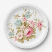 Meisje Vrouwelijk  Roze Rozen Papieren Bordje (Voorkant)