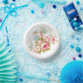 Meisje Vrouwelijk  Roze Rozen Papieren Kommen (Feest)