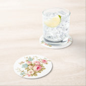 Meisje Vrouwelijk  Roze Rozen Ronde Kartonnen Onderzetter (Insitu)