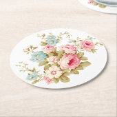 Meisje Vrouwelijk  Roze Rozen Ronde Kartonnen Onderzetter (Gebogen)