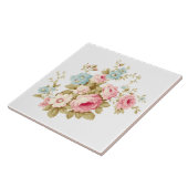 Meisje Vrouwelijk  Roze Rozen Tegeltje (Zijkant)