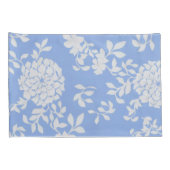 Meisje, Vrouwelijk Wit en Blauw Bloemen Kussensloop (Achterkant-Rechts)