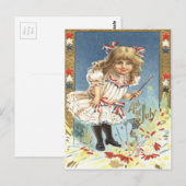 Meisje Vuurwerk Firecracker Sterren & Strepen Briefkaart (Voorkant / Achterkant)