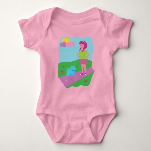 Meisje Walking Dog Romper (Voorkant)