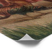 Meisje Walking Lamb, Chick en Rooster Poster (Hoek)