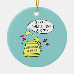 Meisje was jij alleen? kerstversiering keramisch ornament