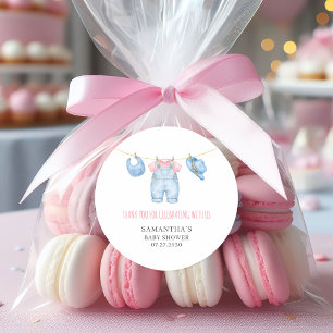 Meisje Waslijn Baby Shower Bedankt Sticker