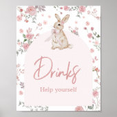 Meisje wat konijntje Baby shower Drinken Poster (Voorkant)