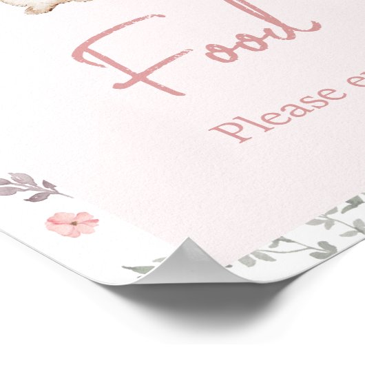 Meisje wat konijntje Baby shower eten Poster (Hoek)