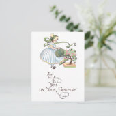 Meisje water Bonsai  verjaardag Briefkaart (Staand voorkant)