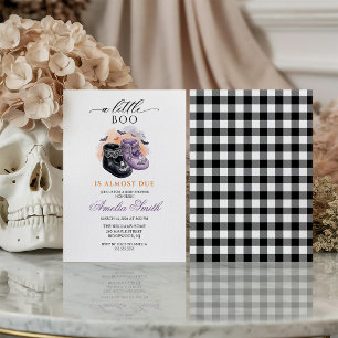 Meisje Watercolor Halloween Baby Shower Little Boo Kaart