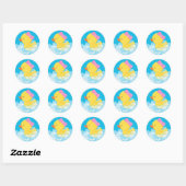 Meisje Watercolor Rubber Eend Ronde Stickers (Vel)