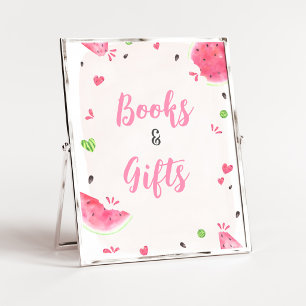 Meisje Watermeloen Baby Shower Boeken en Cadeaus B Poster