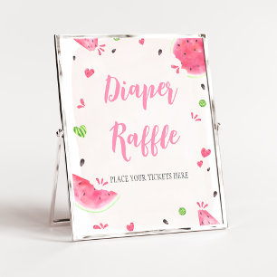 Meisje Watermeloen Baby Shower Luier Raffle Bord Poster