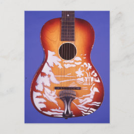 Meisje Waterskiën Mooie Guitar Art Briefkaart