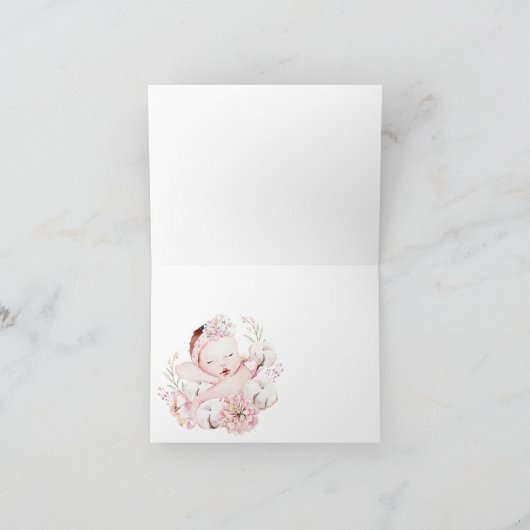 Meisje Waterverf Baby Dank u kaarten (Binnen)