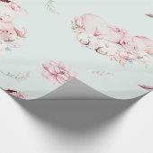 Meisje Waterverf Baby's Baby shower Wrapping Paper Cadeaupapier (Hoek)