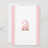 Meisje Waterverf Bloemen 3e verjaardag Uitnodiging (Achterkant)