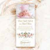 Meisje Waterverf Bloemen Cross Godparent Kaart