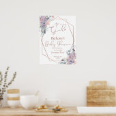 Meisje Waterverf Bloemen Wildbloemen Baby shower Poster (Keuken)