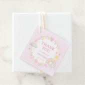 Meisje Waterverf Rainbow Baby shower Bedankjes Labels (In situ)