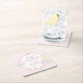 Meisje Waterverf Rainbow Baby shower Kartonnen Onderzetters (Insitu)