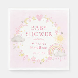 Meisje Waterverf Rainbow Baby shower Servet