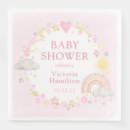 Meisje Waterverf Rainbow Baby shower Servet