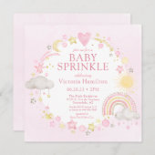 Meisje Waterverf Rainbow Baby Sprinkle Kaart (Voorkant / Achterkant)