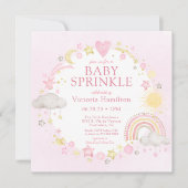 Meisje Waterverf Rainbow Baby Sprinkle Kaart (Voorkant)