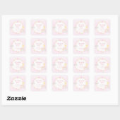 Meisje Waterverf Rainbow Baby Sprinkle Vierkante Sticker (Vel)