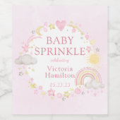 Meisje Waterverf Rainbow Baby Sprinkle Wijn Etiket (Enkel label)