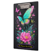 meisje waterverf roze bloementurquoise Vlinders Klembord (Links)