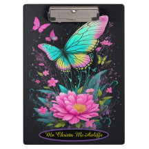 meisje waterverf roze bloementurquoise Vlinders