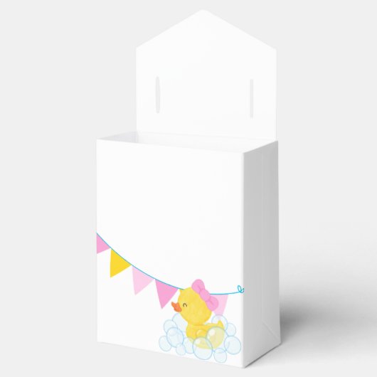 Meisje Waterverf Rubber Duck 1e Verjaardagstraktat Bedankdoosjes (Geopend)