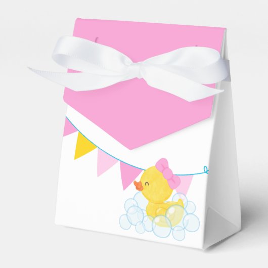 Meisje Waterverf Rubber Duck 1e Verjaardagstraktat Bedankdoosjes (Voorkant Zijde)