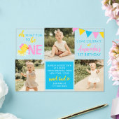 Meisje Waterverf Rubber Duck 3 Foto Verjaardag Acryl Uitnodigingen