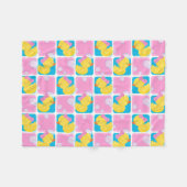 Meisje Waterverf Rubber Duck Geruit Klein Fleece Deken (Voorkant (Horizontaal))
