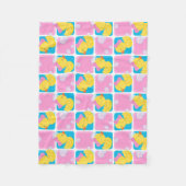 Meisje Waterverf Rubber Duck Geruit Klein Fleece Deken (Voorkant)